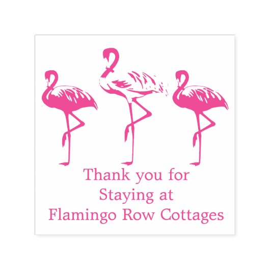 Flamingos Coastal Beach Business Custom Dank u Zelfinktende Stempel (Design)