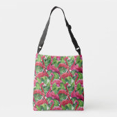 Flamingo's crossbody Canvas tas (Achterkant)