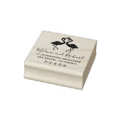 Flamingos Custom Names Hout Bruiloft Retouradres Rubberstempel (Stempel)