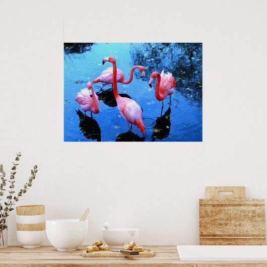 Flamingos Dancing Poster (Keuken)
