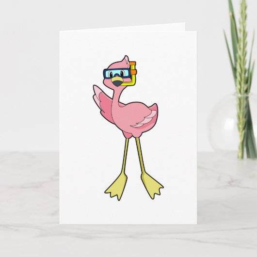 Flamingo's duiken met snorkel kaart (Voorkant)