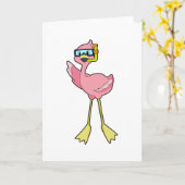 Flamingo's duiken met snorkel kaart (Gele Bloem)