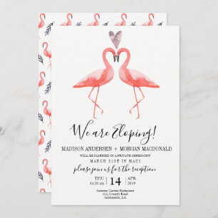 Flamingos Elopement-uitnodiging Kaart