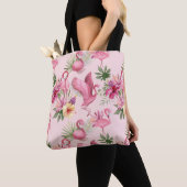 Flamingo's en bloemen tote bag (Dichtbij)
