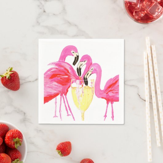 Flamingo's en bubbels servet (Insitu)