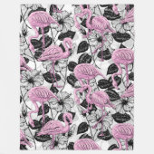 Flamingos en hibiscus bloemen fleece deken (Voorkant)