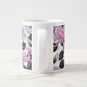 Flamingos en hibiscus bloemen grote koffiekop (Achterkant)