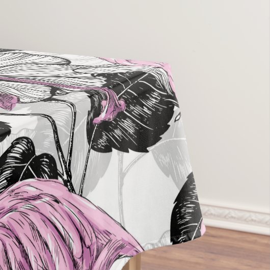 Flamingos en hibiscus bloemen tafelkleed (Voorbeeld)