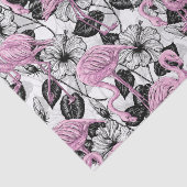 Flamingos en hibiscus bloemen tissuepapier (Detail)