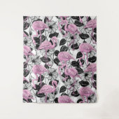 Flamingos en hibiscus bloemen wandkleed (Voorkant)