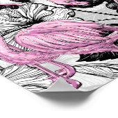 Flamingo's en hibiscusbloemen poster (Hoek)