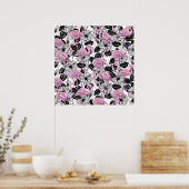 Flamingo's en hibiscusbloemen poster (Keuken)