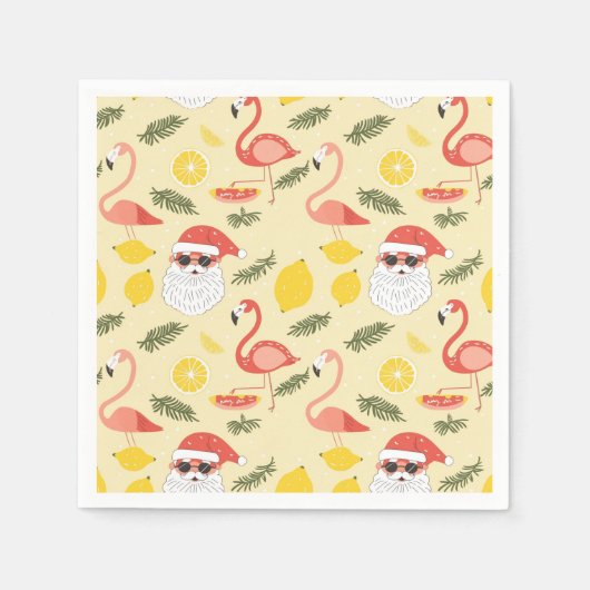 Flamingo's en kerstmis in het feest van juli servet (Voorkant)