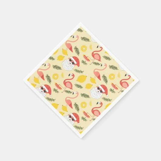 Flamingo's en kerstmis in het feest van juli servet (Hoek)