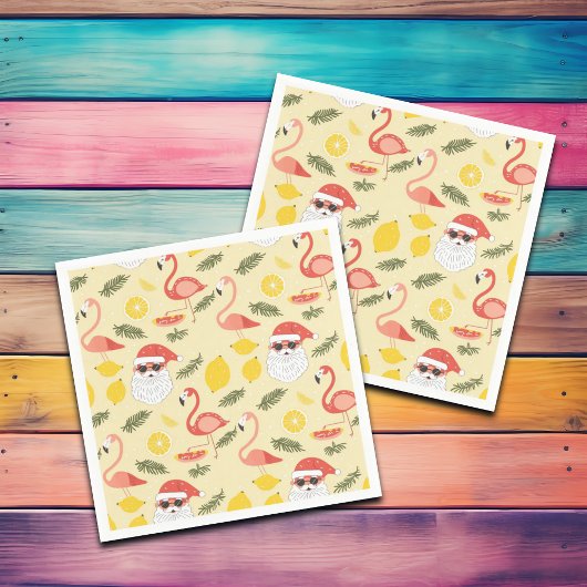 Flamingo's en kerstmis in het feest van juli servet