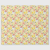 Flamingo's en kerstmis in juli cadeaupapier (Vlak)