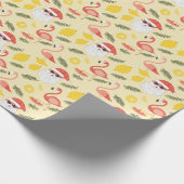 Flamingo's en kerstmis in juli cadeaupapier (Hoek)