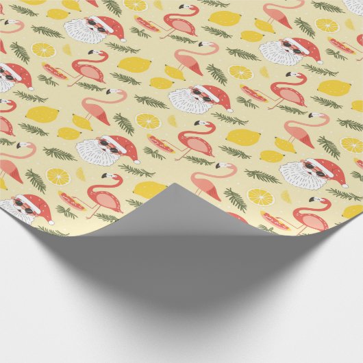 Flamingo's en kerstmis in juli cadeaupapier (Hoek)