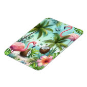 Flamingo's en kokospatroon magneet (Linkerzijde)