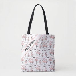 Flamingos en krabben tote bag
