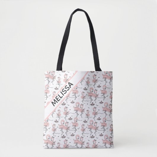 Flamingos en krabben tote bag (Voorkant)