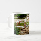 Flamingo's en kuikens koffiemok (Voorkant links)