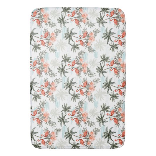 Flamingos en Palm Trees Badmat (Voorkant Verticaal)