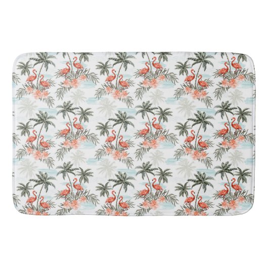Flamingos en Palm Trees Bath Mat (Voorkant)