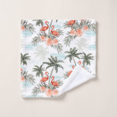 Flamingos en Palm Trees Bath Towel Set Bad Handdoek (Wasdoekje)