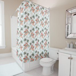 Flamingos en Palm Trees Shower Curtain Douchegordijn