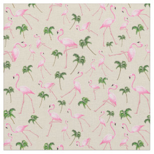 Flamingos en Palm Trees Stof