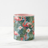 Flamingo's en palmbladeren mok (Midden)