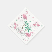 Flamingo's en palmbomen Atomic Style Monogram Servet (Hoek)