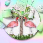 Flamingos en palmbomen snijplank