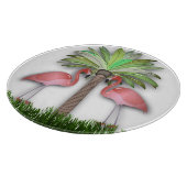 Flamingos en palmbomen snijplank (Hoek)