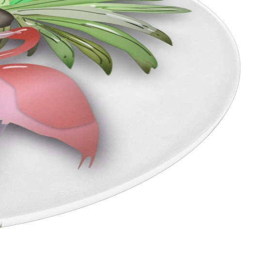Flamingos en palmbomen snijplank (Hoek)