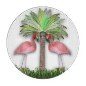 Flamingos en palmbomen snijplank (Voorkant)