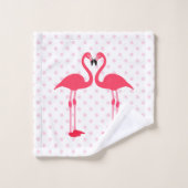 Flamingos en Polka Dots Bad Handdoek (Wasdoekje)
