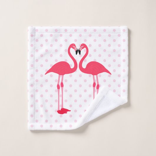 Flamingos en Polka Dots Bad Handdoek (Wasdoekje)