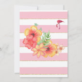 Flamingos en roze streep Baby shower Kaart (Achterkant)