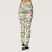 Flamingos en Stripes 2 Leggings (Achterkant)