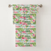 Flamingos en Stripes Bad Handdoek (Insitu)