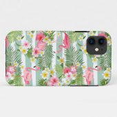Flamingos en Stripes Case-Mate iPhone Case (Achterkant (horizontaal))