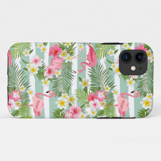 Flamingos en Stripes Case-Mate iPhone Case (Achterkant (horizontaal))