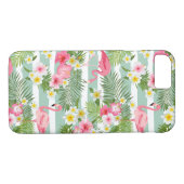 Flamingos en Stripes Case-Mate iPhone Case (Achterkant (Horizontaal))