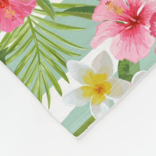 Flamingos en Stripes Fleece Deken (Hoek)