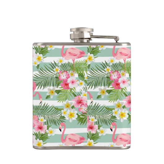 Flamingos en Stripes Heupfles (Achterkant)