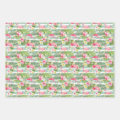 Flamingos en Stripes Inpakpapier Vel (Voorkant 2)