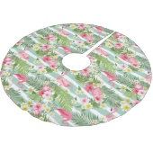 Flamingos en Stripes Kerstboom Rok (Gekanteld)