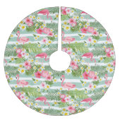 Flamingos en Stripes Kerstboom Rok (Voorkant)